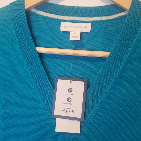 Charter club v-neck button sleeve sweter - Picture 3 of 5